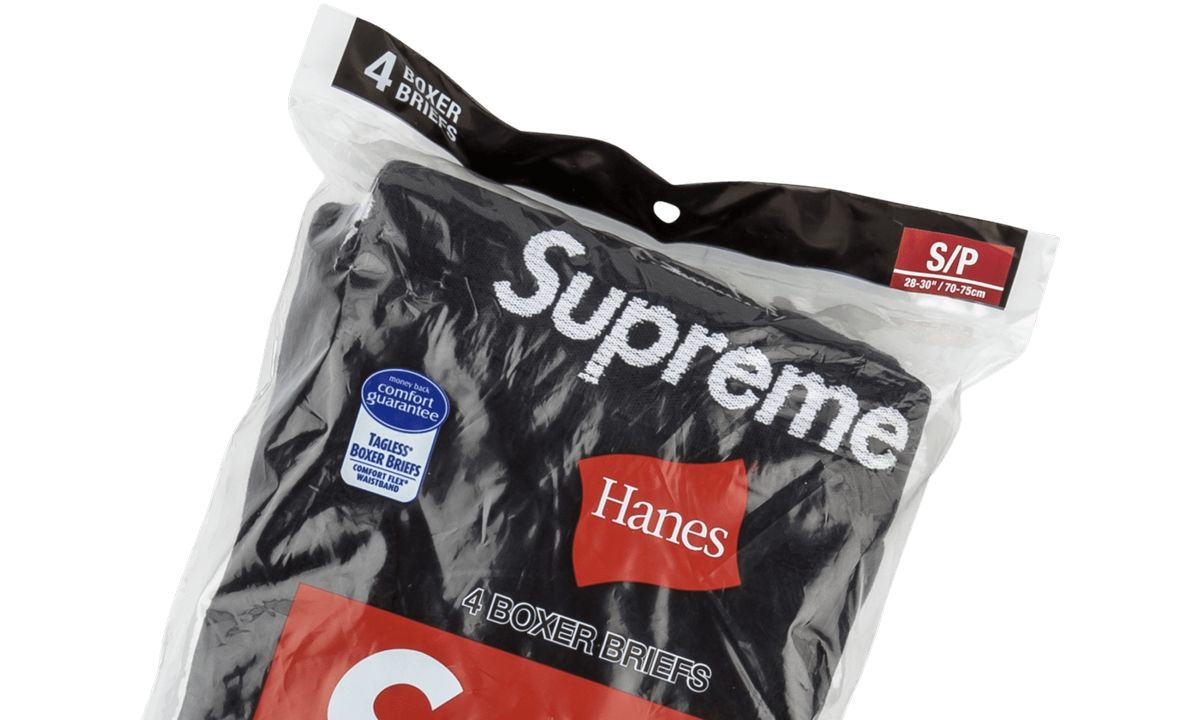 Supreme Hanes Tagless Boxer Briefs (4) "Black" SU0641