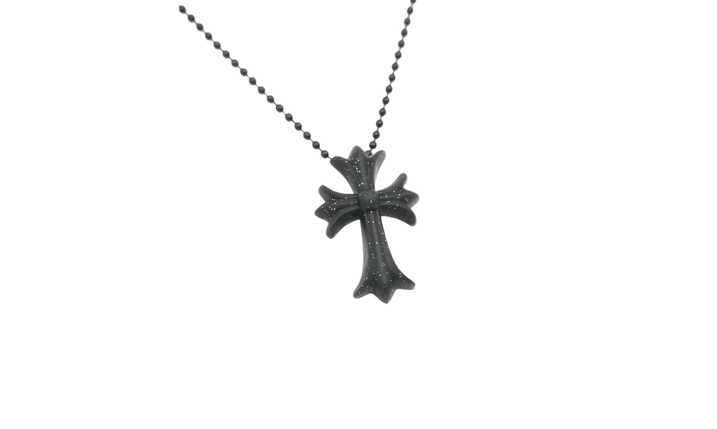 Chrome Hearts Silicone 30" Necklace "Black Glitter" CHRM0469