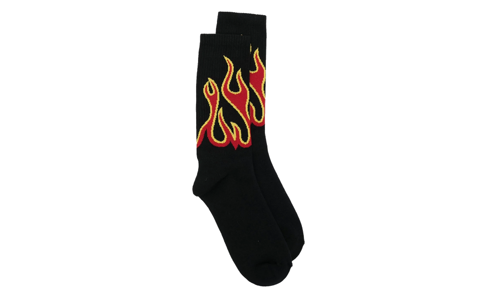 PALM ANGELS Burning Socks "Black / Red" PMRA001F22FAB0071025