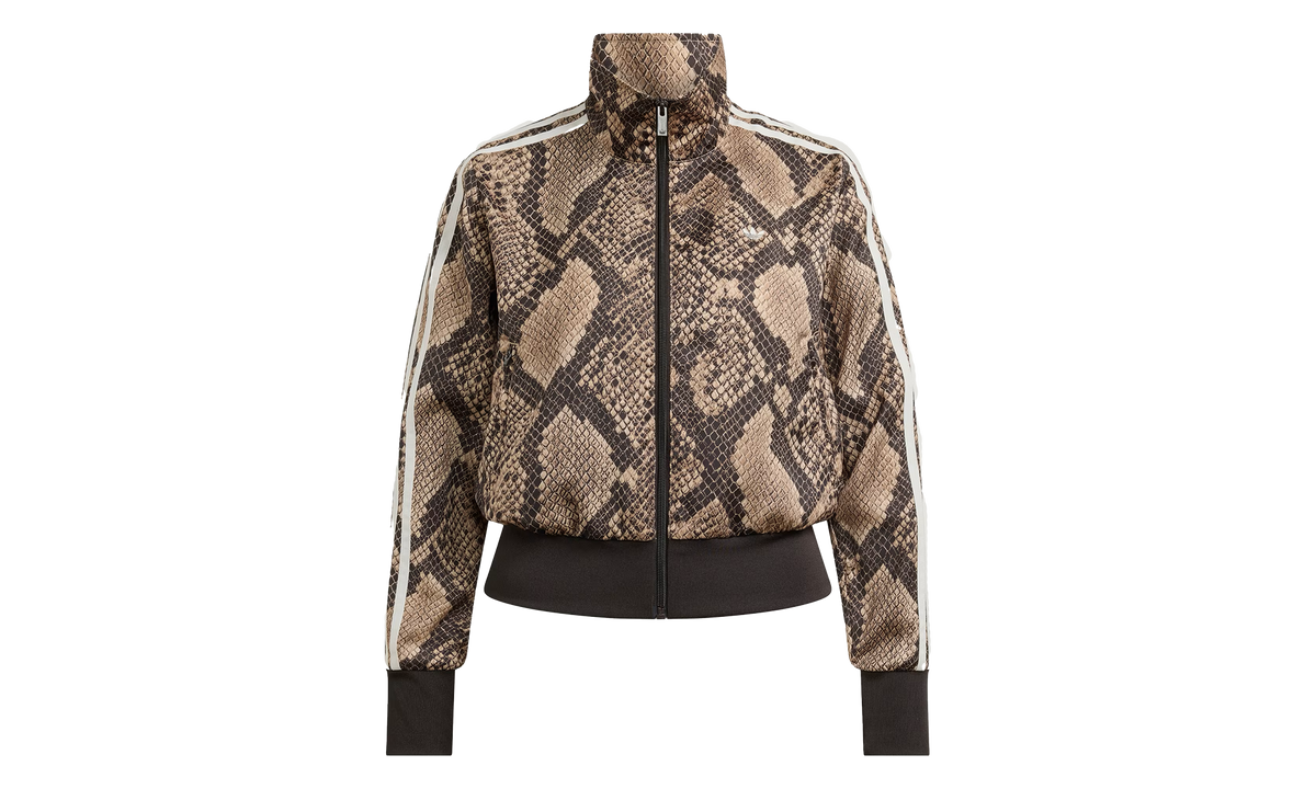 Adidas WMNS Satin Snake Print Firebird Track Jacket "Linen Magic Beige" KX1885