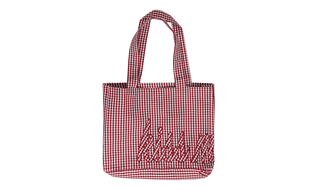 Denim Tears Kiss My Grits Gingham Tote Bag "Red / White" DT737