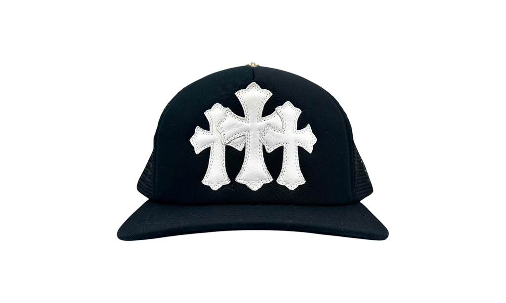 Chrome Hearts Cemetary Cross CH Trucker Hat "Black/White" CHRM0633