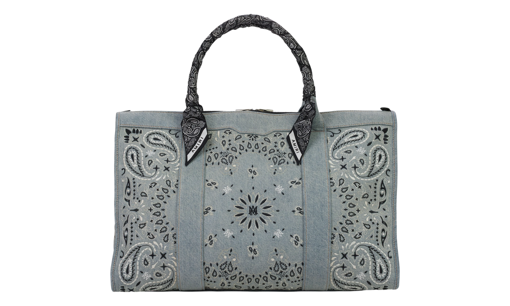 Amiri Bandana Denim Weekender Bag "Clay Indigo" PF23MAW002 408