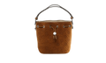 Tory Burch T Monogram Suede Bucket Bag "Chicory Brown" 178210 200