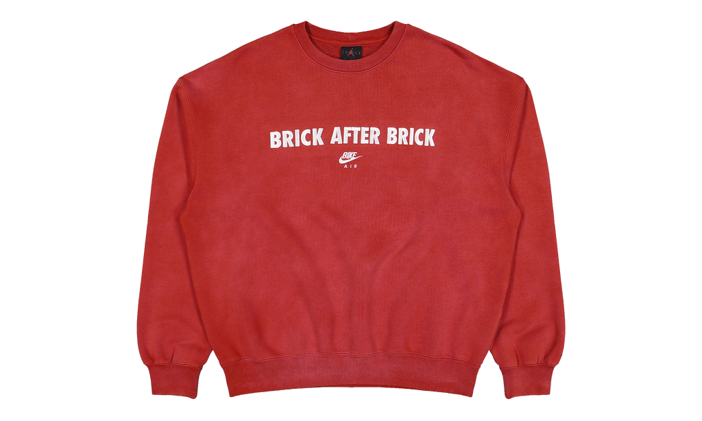 Air Jordan x Nigel Sylvester Brick After Brick Fleece Crewneck Sweatshirt "Vermilion / Sail" IQ8154 671