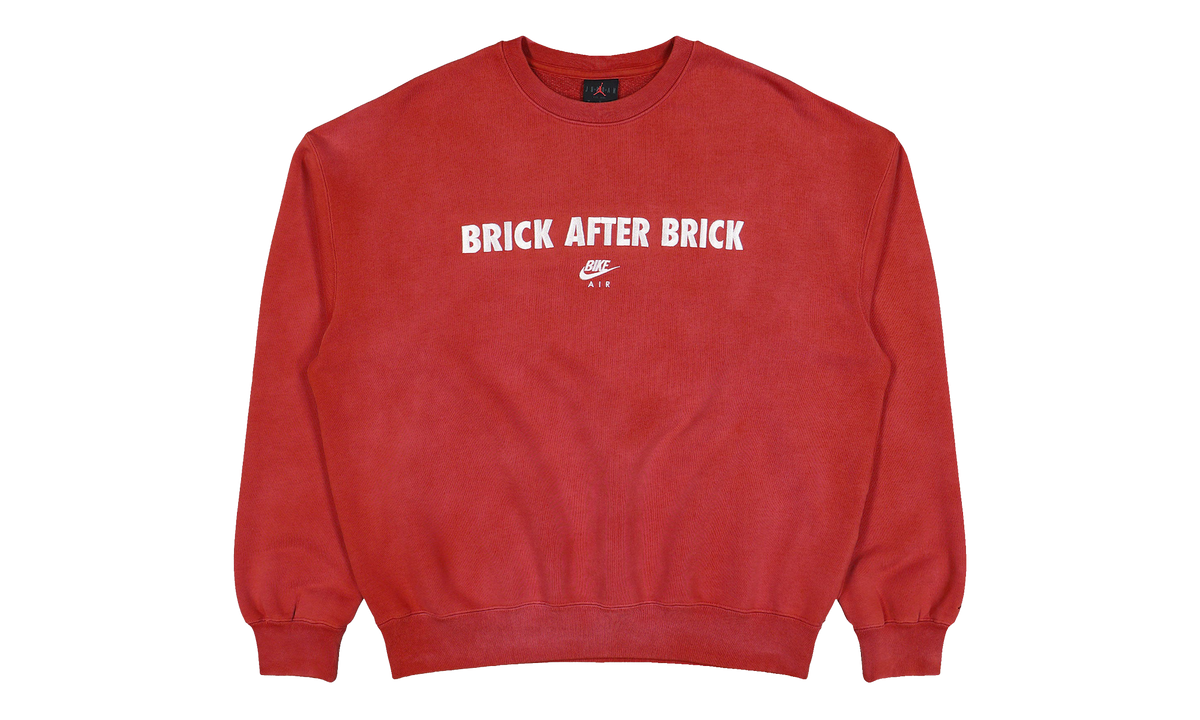Air Jordan x Nigel Sylvester Brick After Brick Fleece Crewneck Sweatshirt "Vermilion / Sail" IQ8154 671
