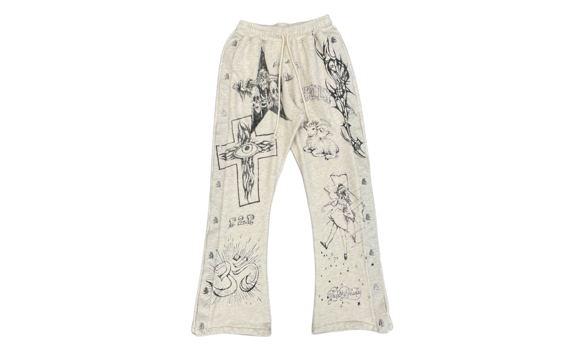 HELLSTAR Graffiti Mirror Face Sweatpants "Grey" HSR382