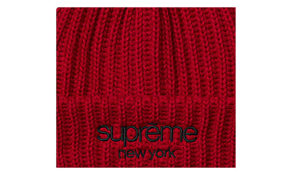 SUPREME Classic Logo Chunky Ribbed Beanie "FW26 - Red" SU28503