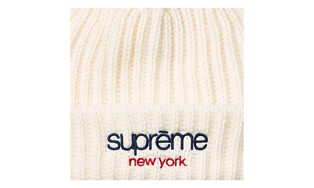 SUPREME Classic Logo Chunky Ribbed Beanie "FW26 - White" SU28500