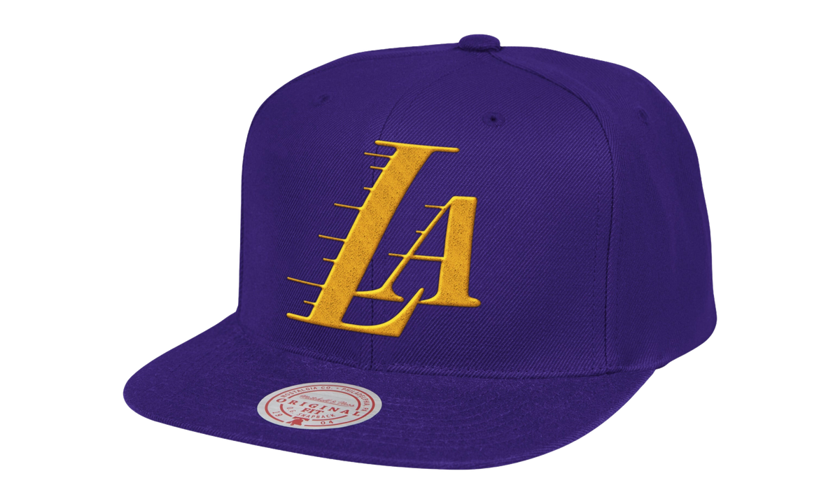Mitchell & Ness NBA Los Angeles Lakers HWC Logo Remix Snapback Hat "Purple" 6HSSSH20054 LALPURP