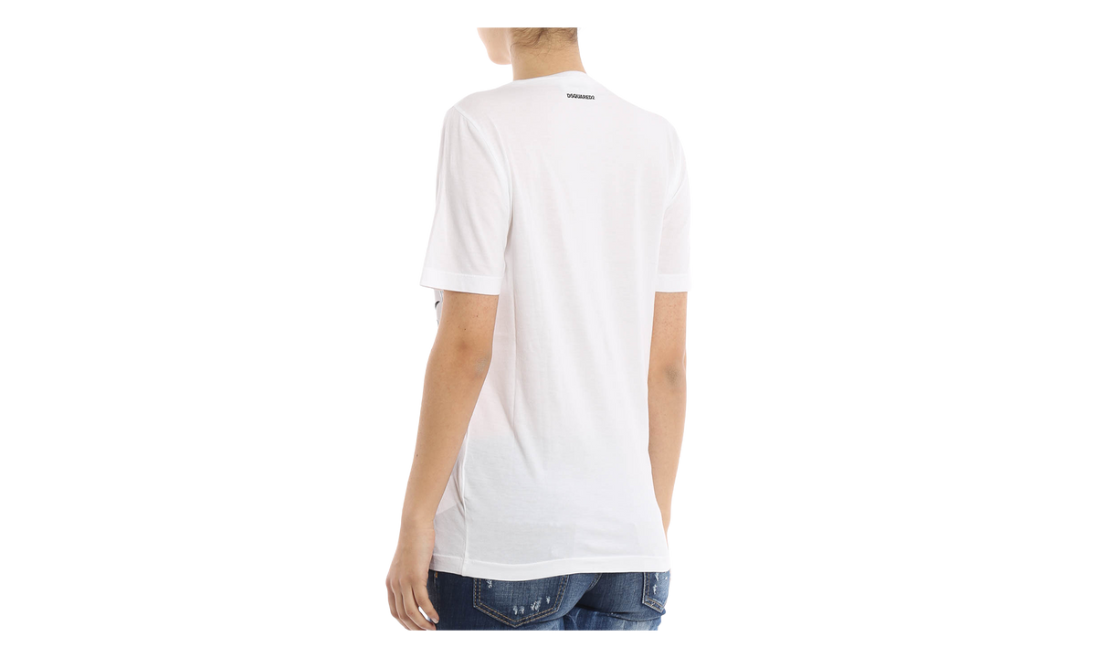 Dsquared2 Dean Dan Printed Cotton T-Shirt "White" S72GC0979-S21600-100