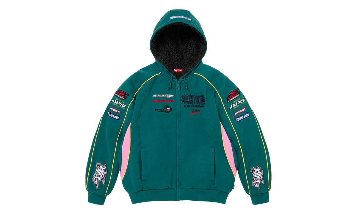 SUPREME Racing Lined Zip Up Hooded Sweatshirt "FW26 - Dark Teal" SU28465
