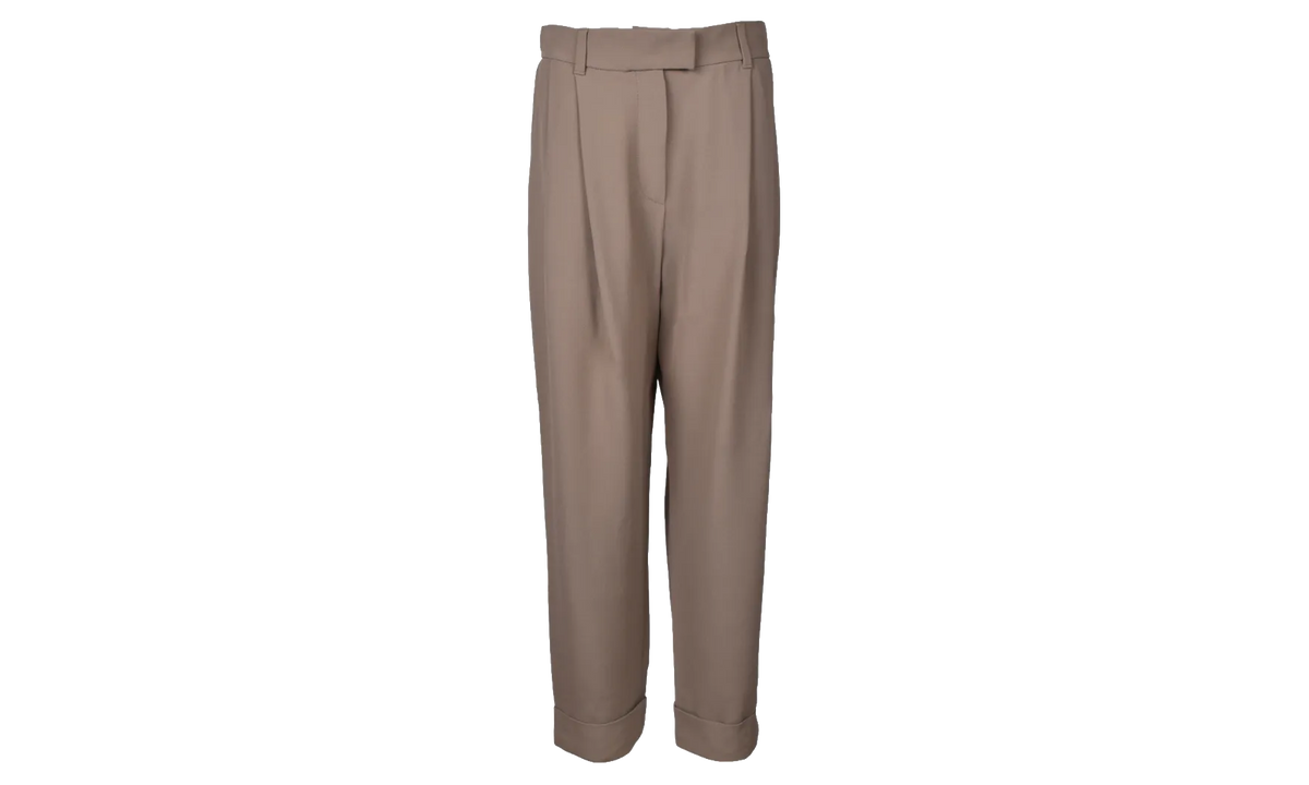BRUNELLO CUCINELLI Silk Blend Tailored Trousers WMNS "Beige" BRUN463