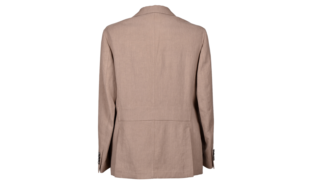 BRUNELLO CUCINELLI Linen Safari Jacket "Tobacco" BRUN571