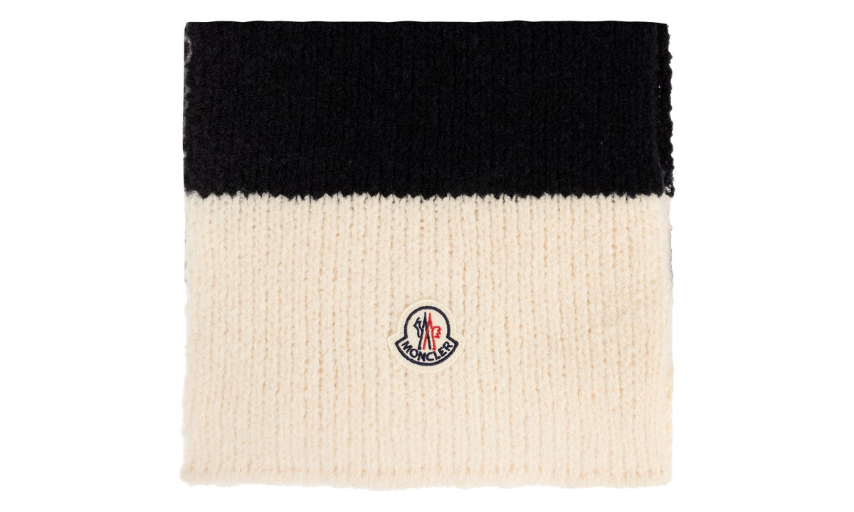 MONCLER Wool Scarf "Black / Cream" MON126