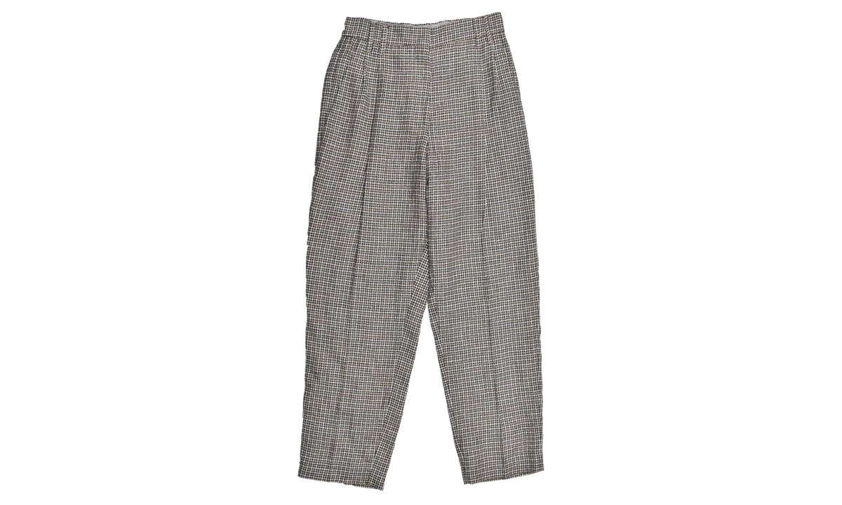 BRUNELLO CUCINELLI Linen Houndstooth Trousers WMNS "Beige Blue" BRUN364