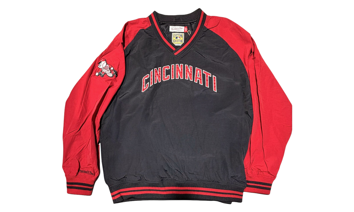 Mitchell & Ness Nylon Pullover Jacket Vintage Logo "MLB Reds" JK9272 CREBLCK