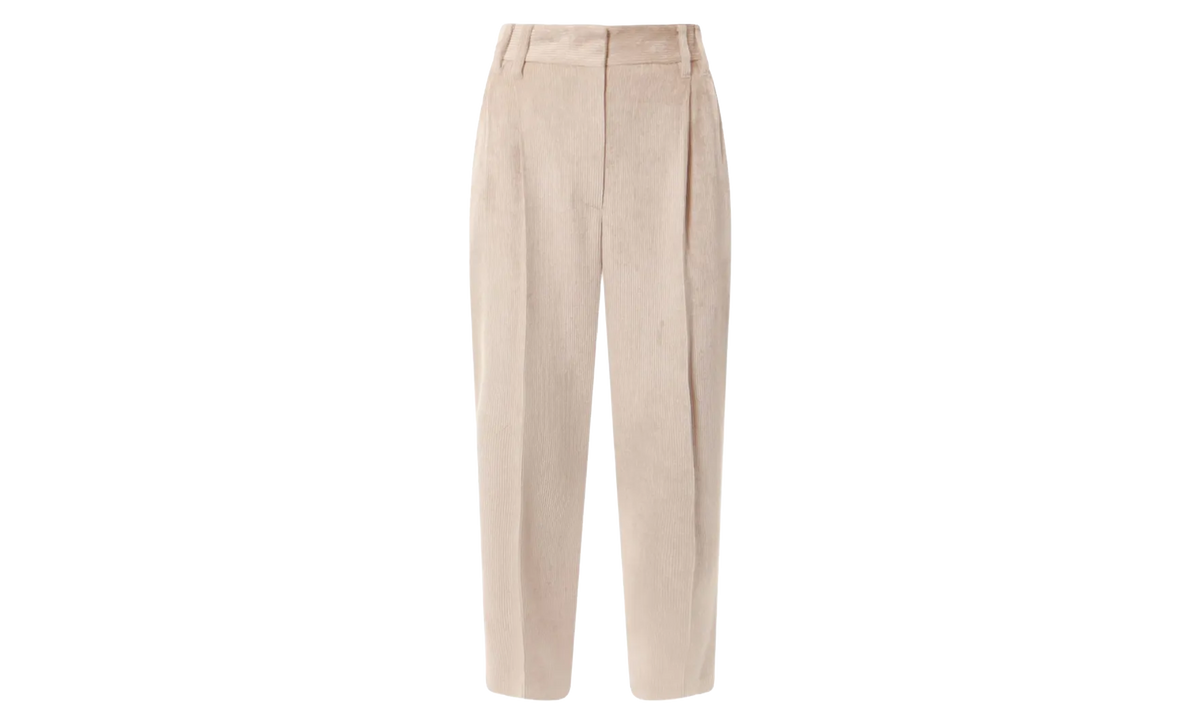 BRUNELLO CUCINELLI Corduroy Pleated Trousers WMNS "Pink Beige" BRUN362