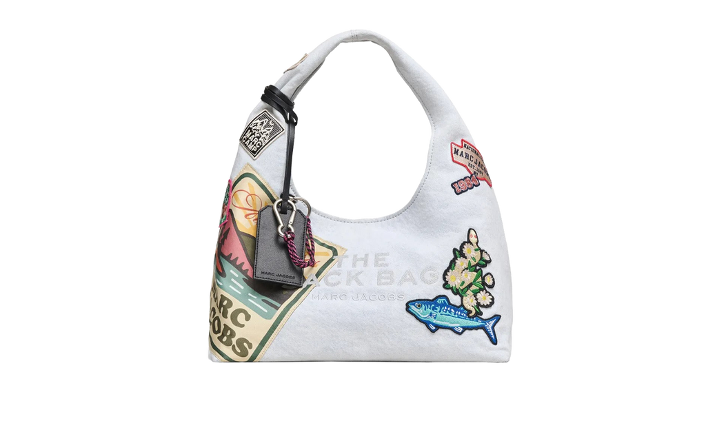 Marc Jacobs The Sack Camp Patchwork Denim Sack Bag "Light Wash" 2P6HSH003H02 474