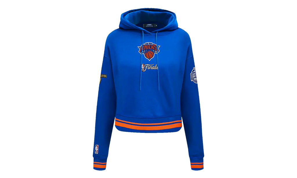 Pro Standard NY Knicks '26 NBA Championship Cropped Hoodie "Royal Blue" BNKC517768 ROR