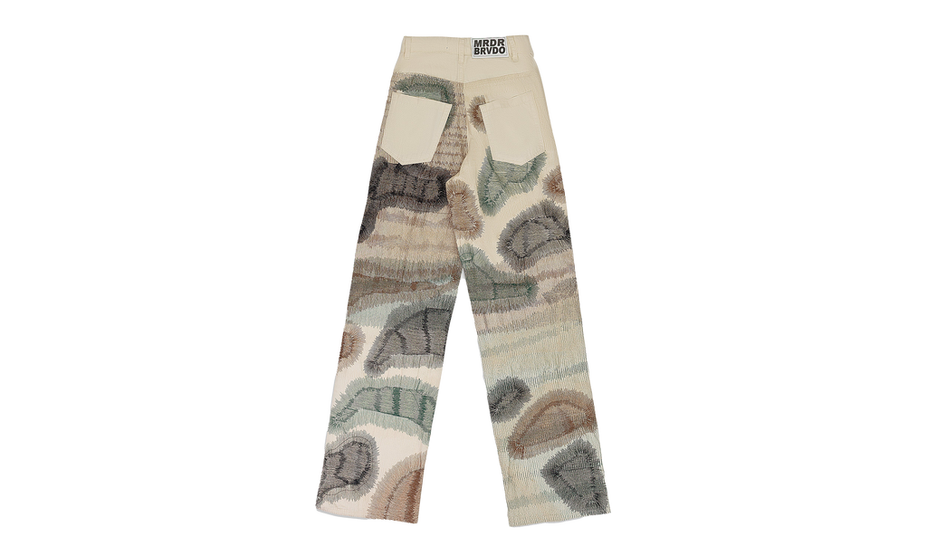 Who Decides War CAMOUFLAGE EMBROIDERY PANTS "IVORY" 11200590018AW23