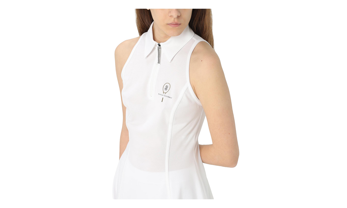 Brunello Cucinelli Zip Collar Dress WMNS "Bianco Ottico" BRUN1411