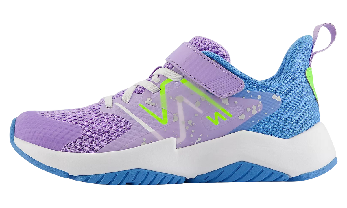 NEW BALANCE Rave Run v2 Bungee Lace Top Strap PS "Paint Splatter Pack – Lilac Glo Blue Pixel Green" YTRAVHG2 W