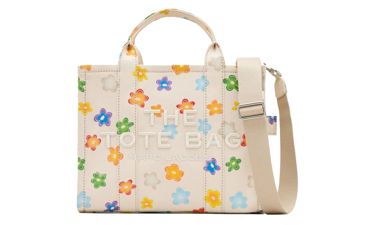 Marc Jacobs Wild Daisy Canvas Medium Tote Bag "White" 2P5HTT010H03 101