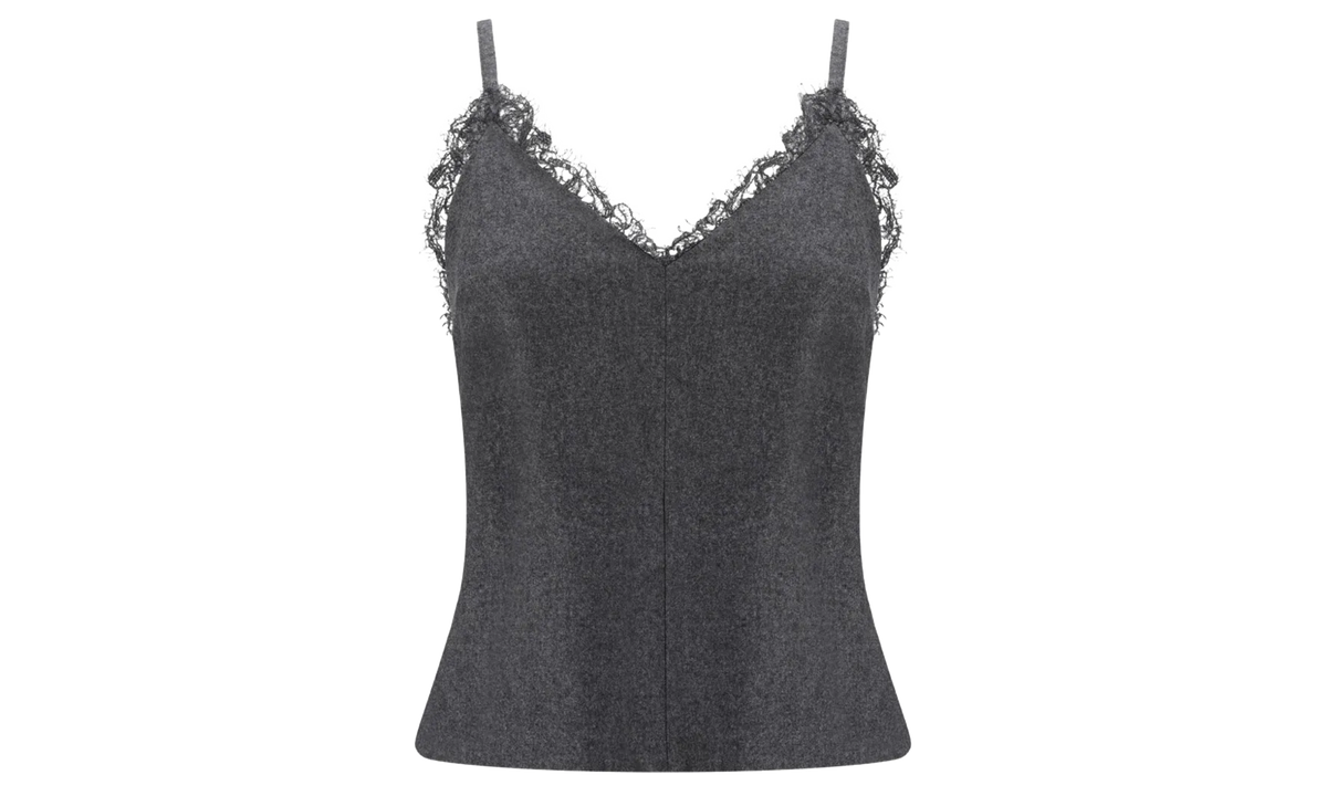 BRUNELLO CUCINELLI Camisole With Lace Trim WMNS "Dark Grey" BRUN355