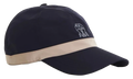 Brunello Cucinelli Microfiber Embroidered Crest Logo Baseball Cap "Navy and Beige" BRUN1146