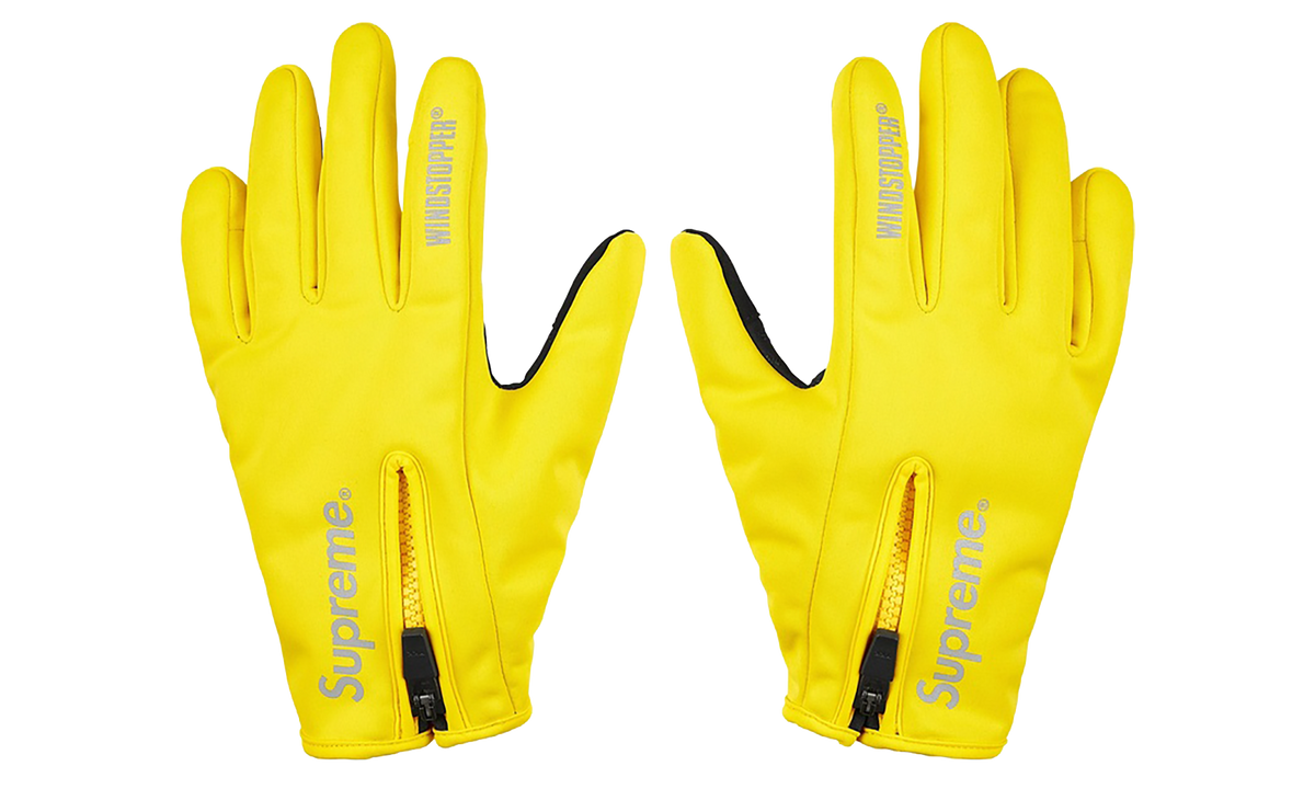 SUPREME WINDSTOPPER Zip Gloves "FW 25 - Yellow" SU28433