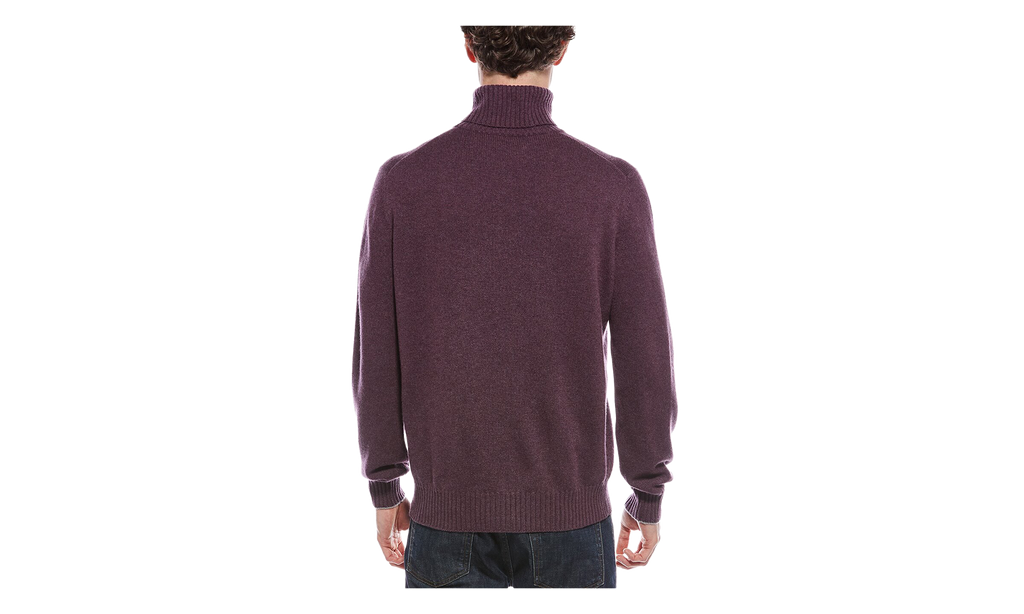 BRUNELLO CUCINELLI Turtleneck Sweater With Emblem "Maroon" BRUN583