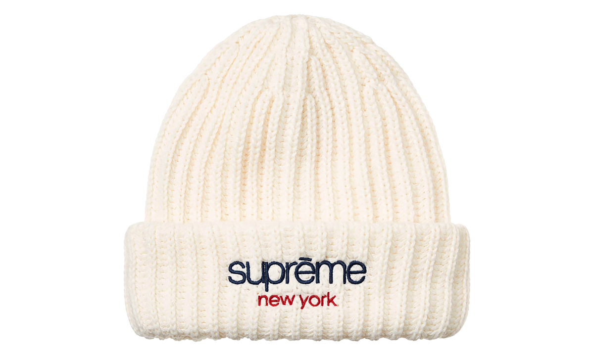 SUPREME Classic Logo Chunky Ribbed Beanie "FW26 - White" SU28500