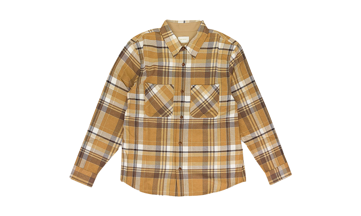 Aime Leon Dore PLAID COTTON BUTTON-DOWN SHIRT "brown" ALD MTPS 0063