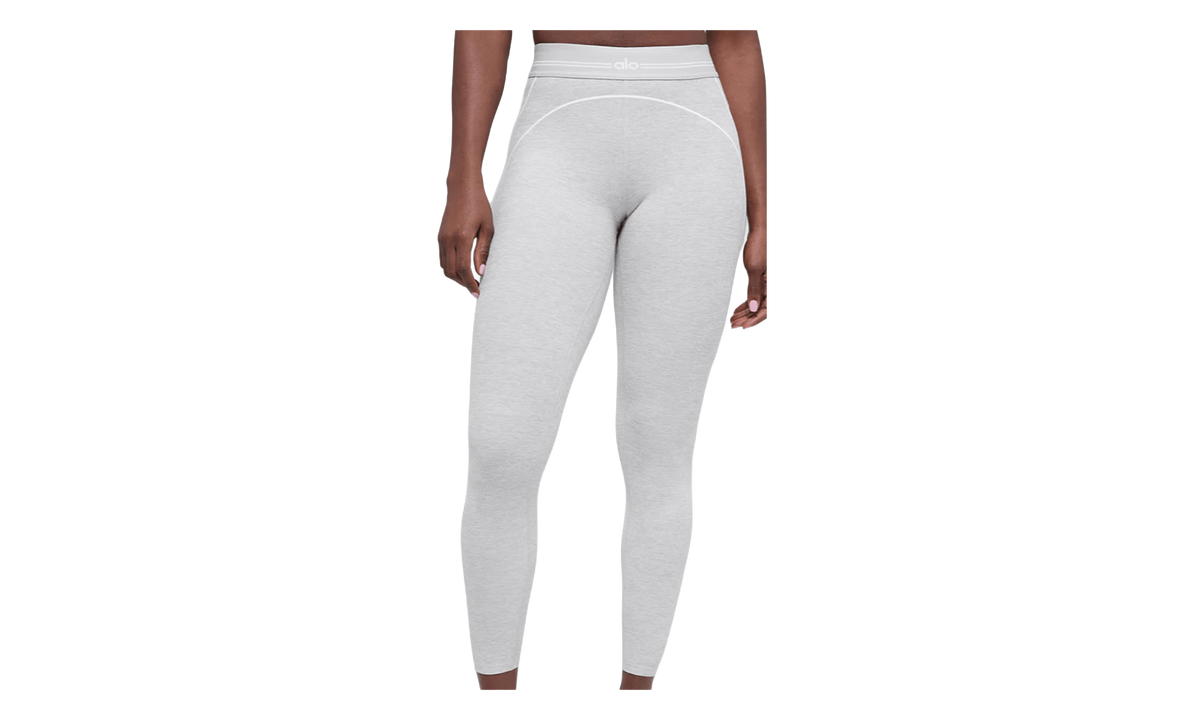 7/8 High-Waist Alosoft Heart Throb Legging WMNS "Heather Grey White" ALO04