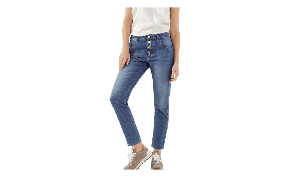 BRUNELLO CUCINELLI Denim Straight Leg Pants WMNS "Soft Blue" BRUN188