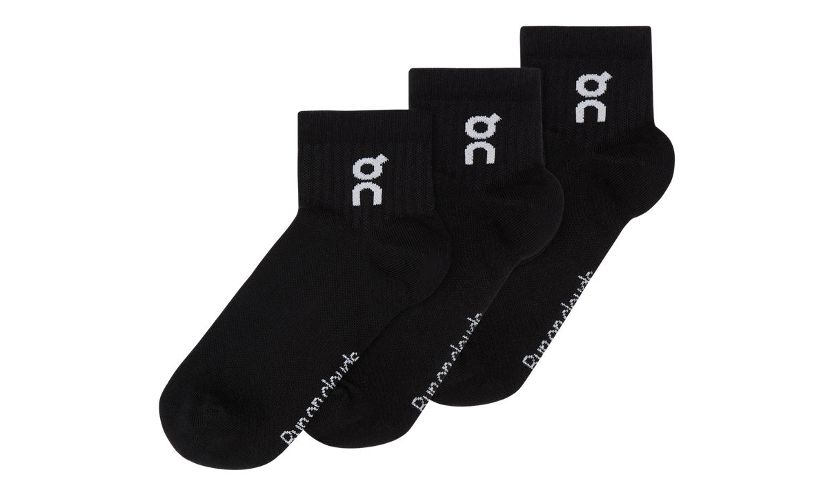 ON RUNNING Logo Sock Mid "Black (3 Pack)" 2UF10520553