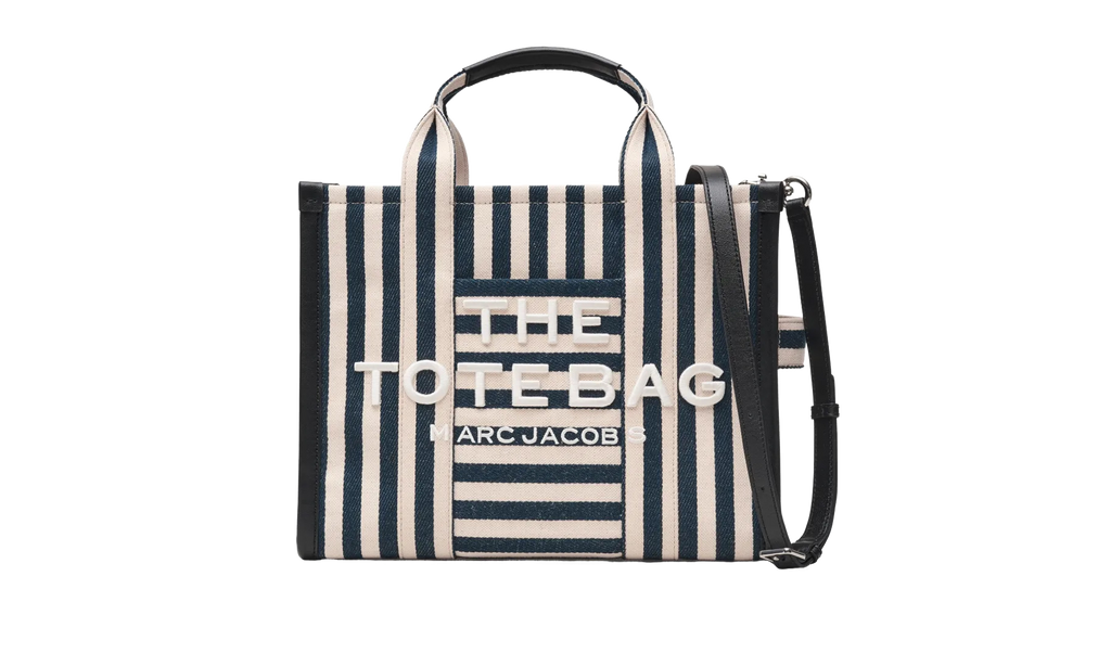 Marc Jacobs Stripe Canvas Medium Tote Bag "Blue Sea Multicolor" 2S6HTT021H02 455