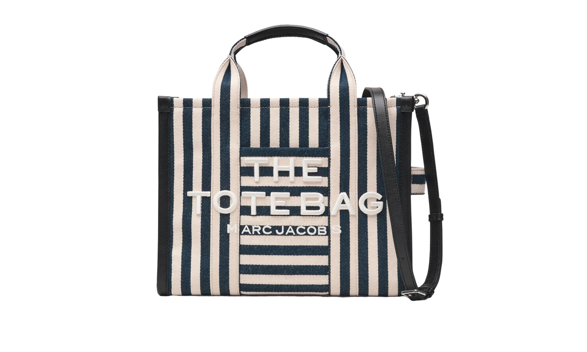 Marc Jacobs Stripe Canvas Medium Tote Bag "Blue Sea Multicolor" 2S6HTT021H02 455