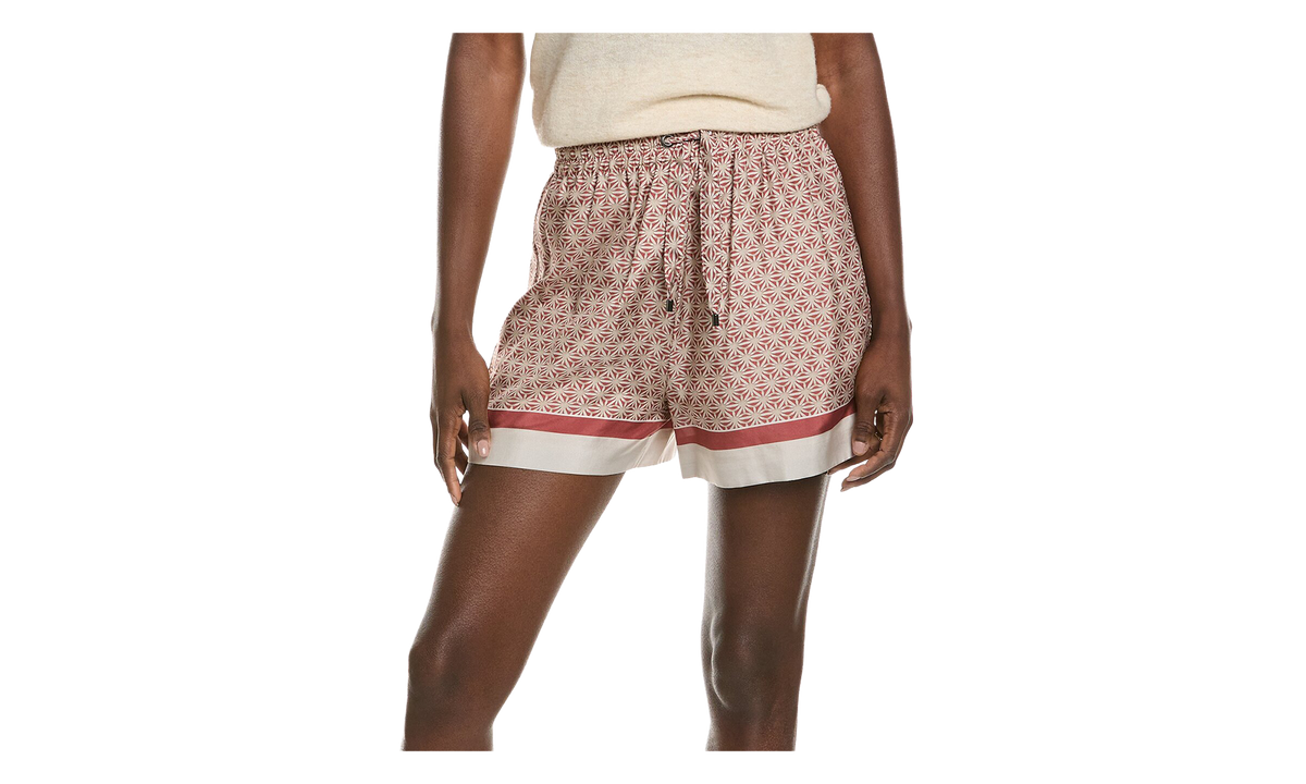 Brunello Cucinelli Silk Patterned Shorts WMNS "Red Beige" BRUN453