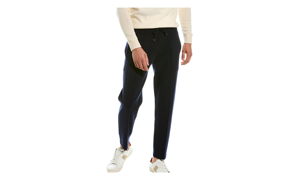 BRUNELLO CUCINELLI Drawstring Tailored Trousers "Navy" BRUN437