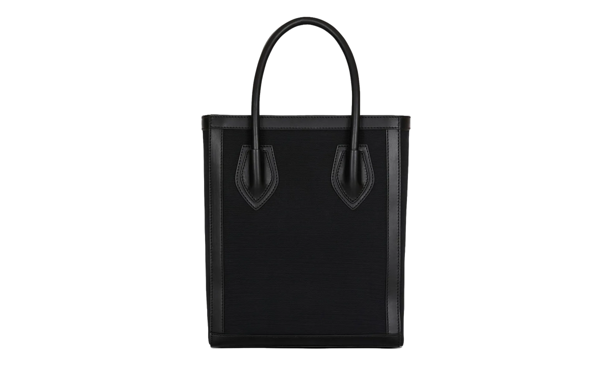 Balmain Leather Trimmed Canvas Tote Bag "Black" FN6FB661TCOU EAB