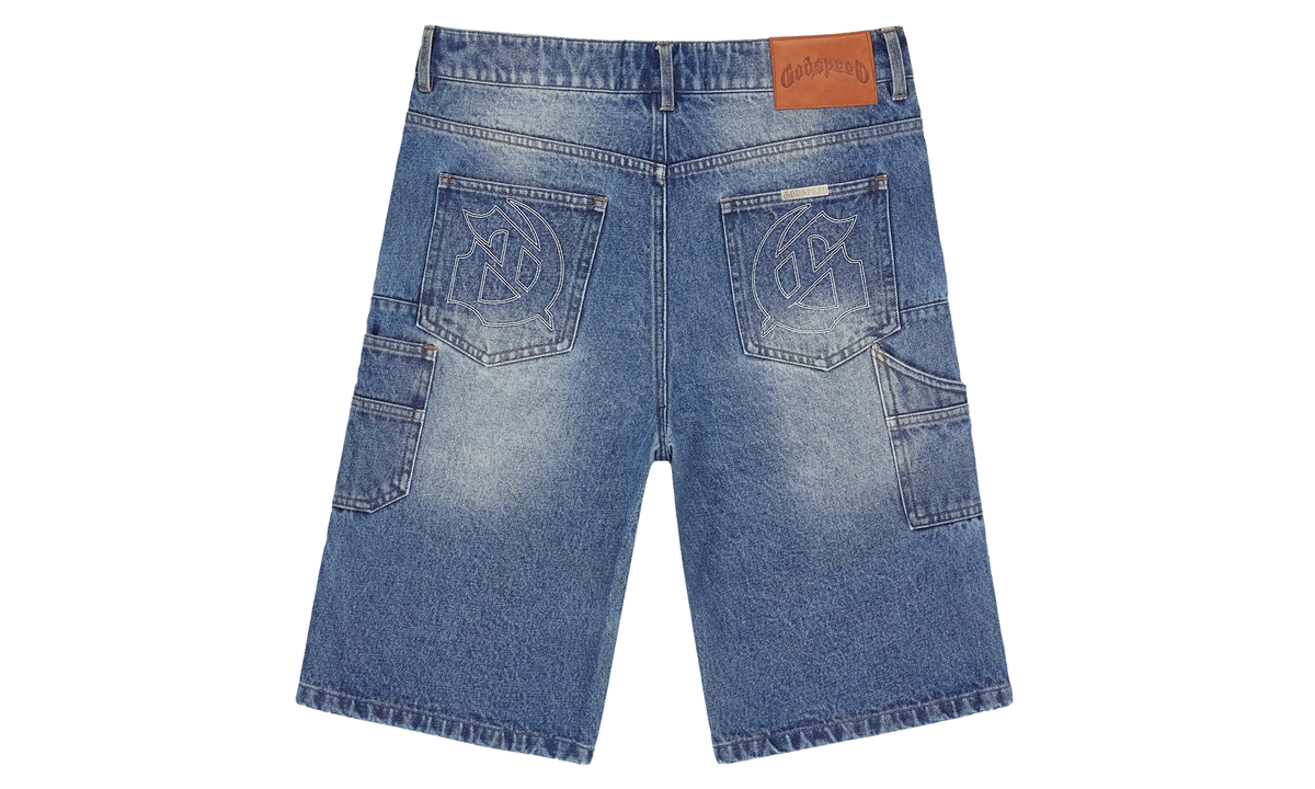 Godspeed New York Twin Panel Denim Shorts "Raw Blue" GS591