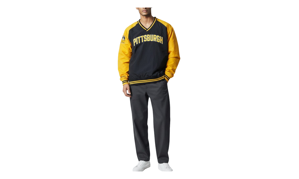 Mitchell & Ness Nylon Pullover Jacket Vintage Logo "MLB Pirates" JK9272 PPIBKGD