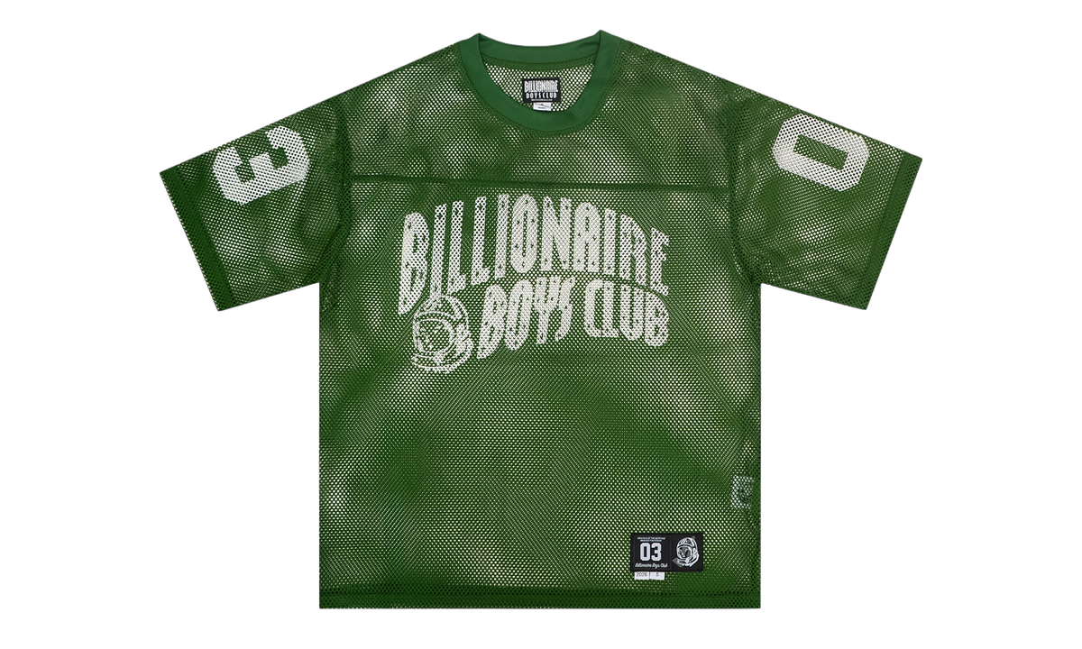 Billionaire Boys Club BB Varsity Short Sleeve Mesh Knit Jersey "Green" 861 3300 WHT