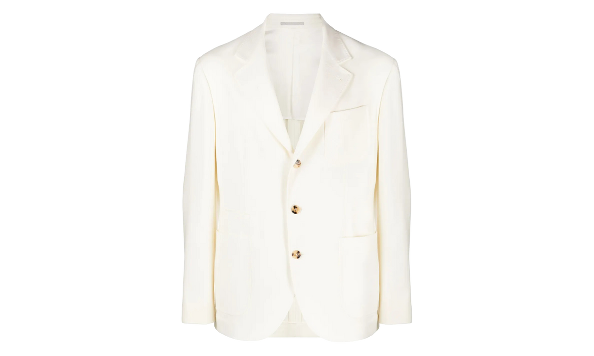 BRUNELLO CUCINELLI Single-Breasted Blazer "Ivory" BRUN608