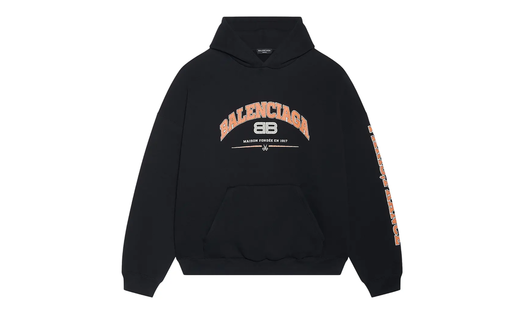 Balenciaga Wide Fit Hoodie "Black/Orange/White" 674986 TLVJ2 1074