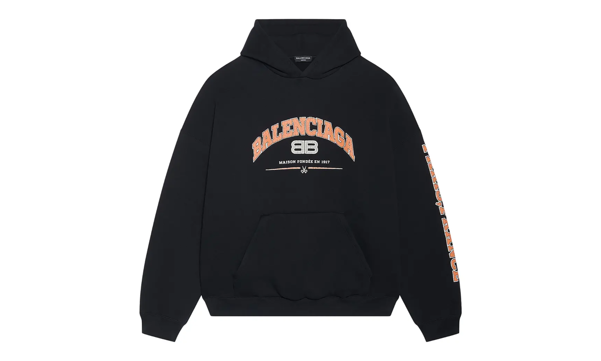 Balenciaga Wide Fit Hoodie "Black/Orange/White" 674986 TLVJ2 1074