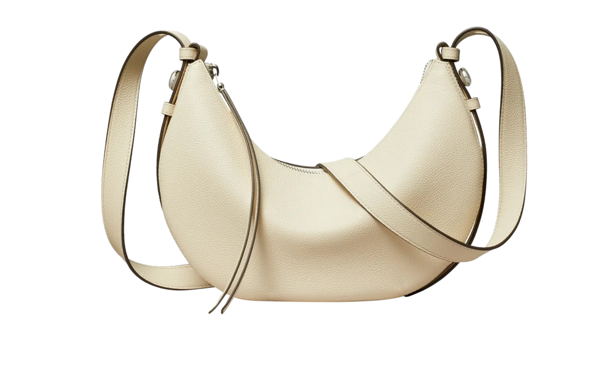 Tory Burch Romy Half Moon Bag "Light Cream" 178677 921