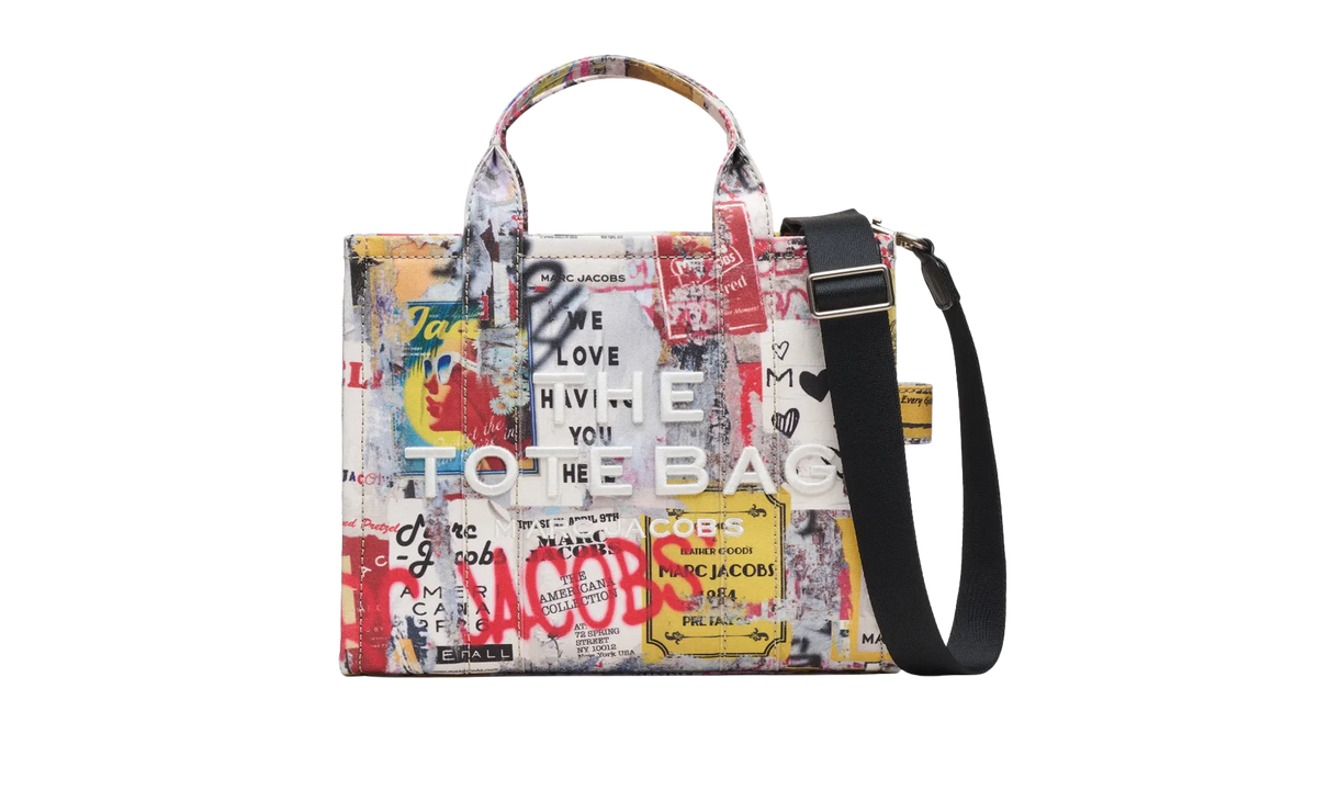 Marc Jacobs The Medium Tote Pop Americana Canvas Tote Bag "White Multicolor" 2P6HTT017H02 101